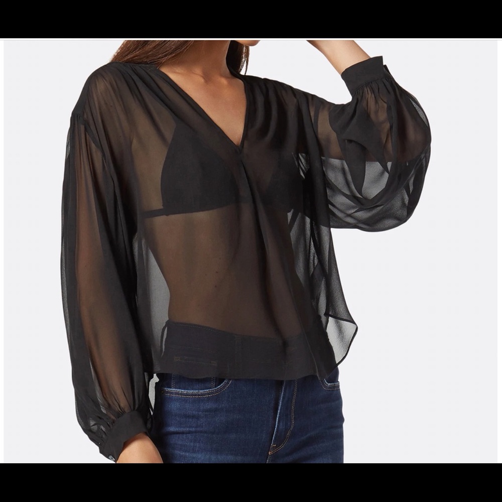 Joie Lasha Sheer Silk Blouse